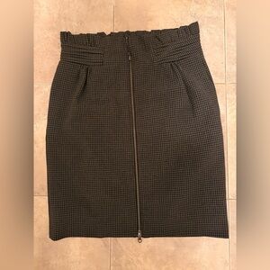 RW&CO. Charcoal Houndstooth Pencil Skirt with Front Zip